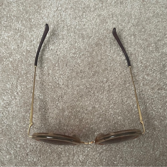 the row linda farrow gallery beige brown round oversized sunglasses